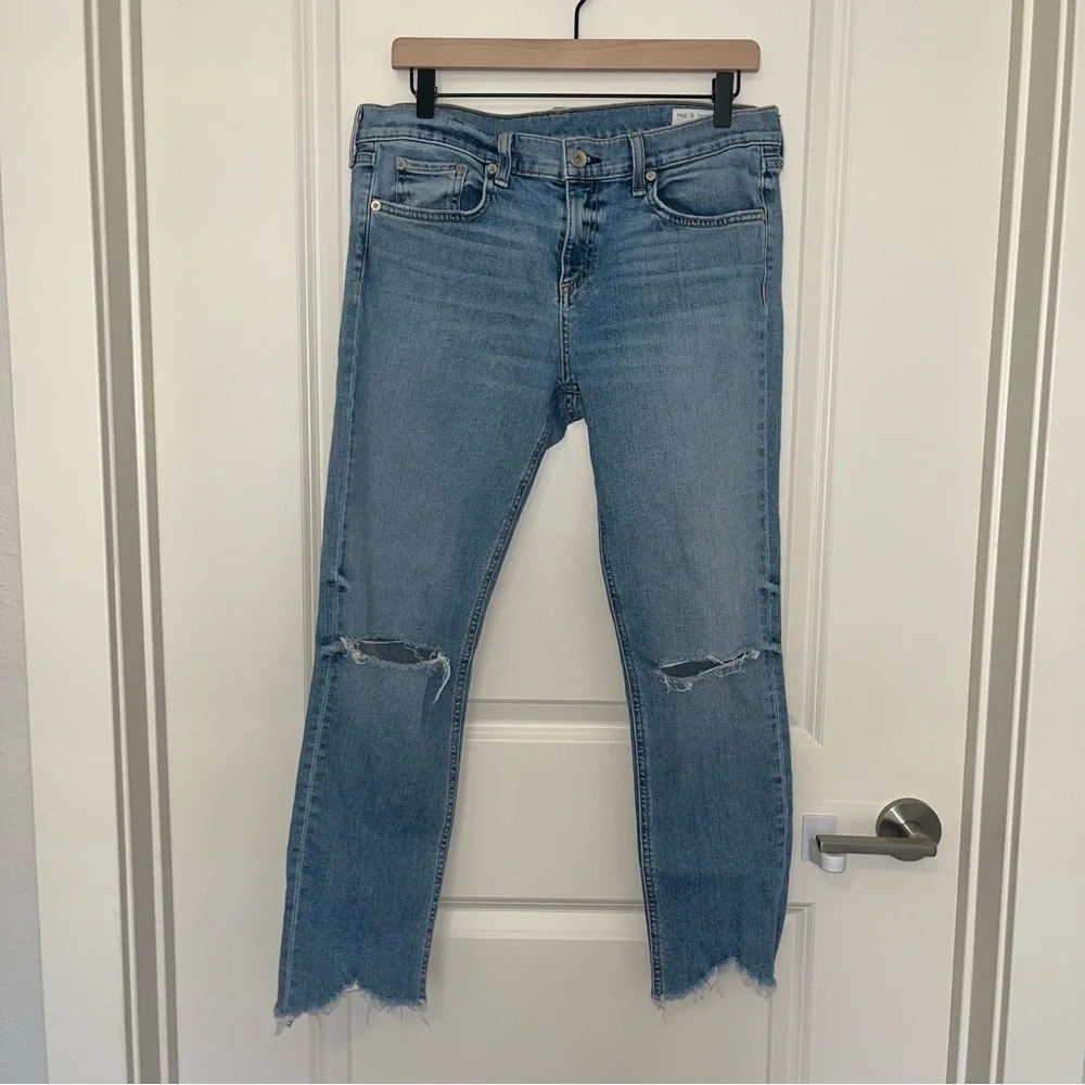 Rag & Bone Blue Straight Leg Jeans - Picture 2 of 5